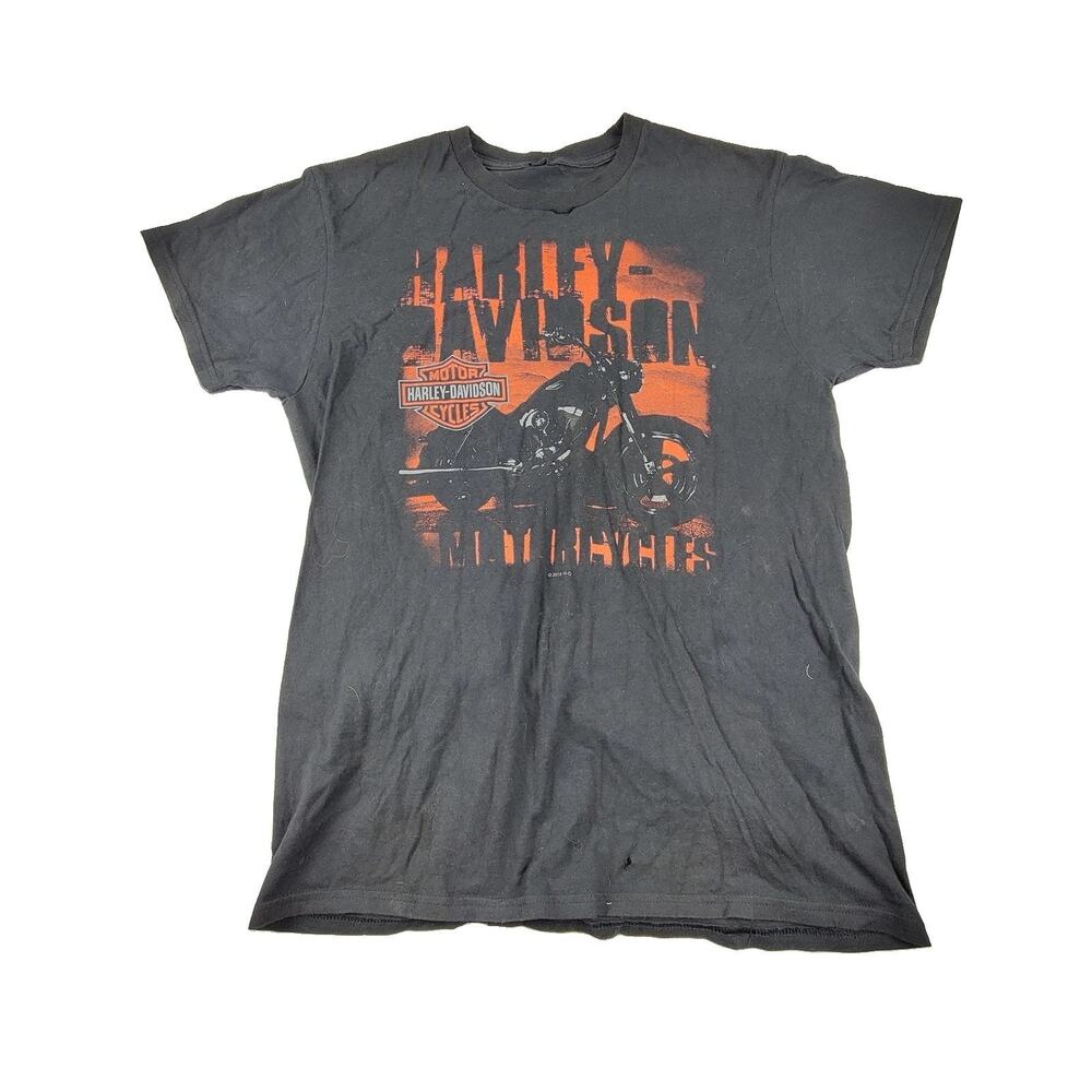 Harley-Davidson Shirt Mens Large Black Yuba City CA Motorcycle Graphic Tee